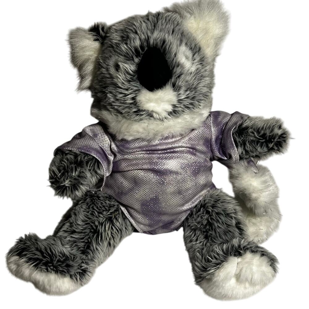 Build-A-Bear (BAB) Gray & White Panda Purple Tye Dye Outfit Plush Toy Animal